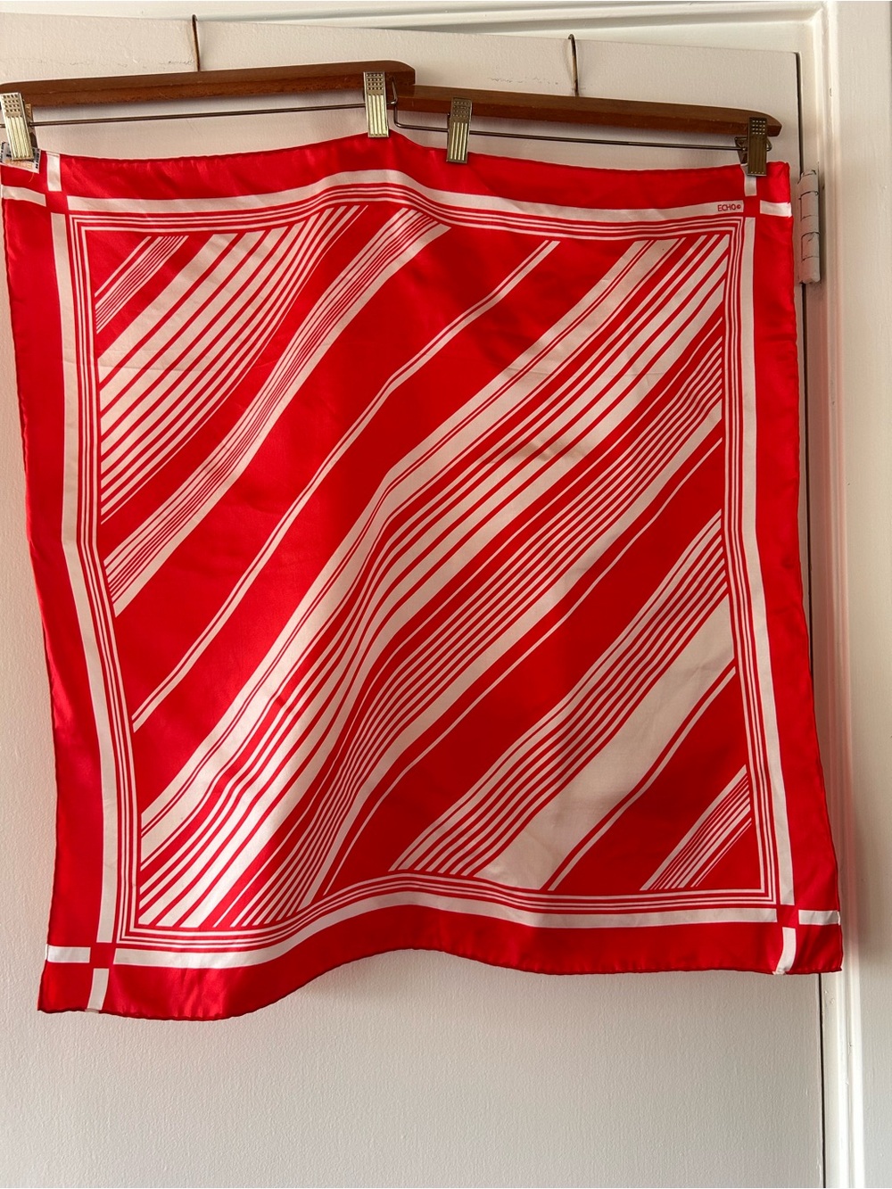 Echo Red and White Silk Accessory